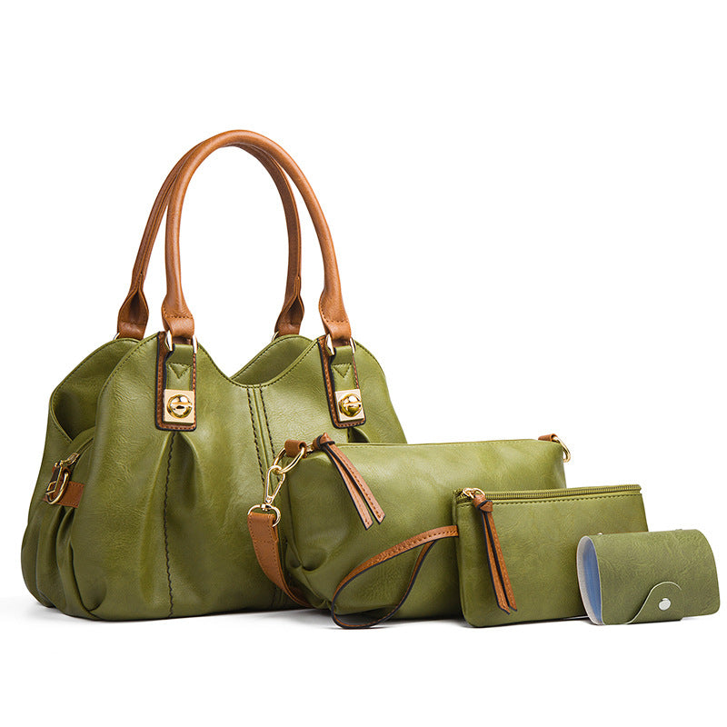 Wholesale PU Retro Mother and Child Bag Three Piece Set Handbag Single Shoulder Bag Diagonal Straddle Bag